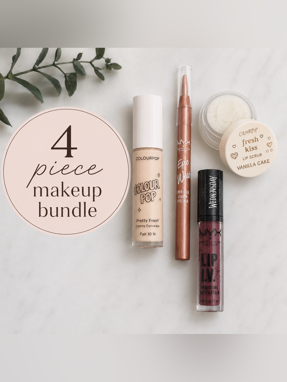 Four Piece Make Up Bundle Lip Gloss, Lip Scrub, Concealer, Eye Pencil NEW